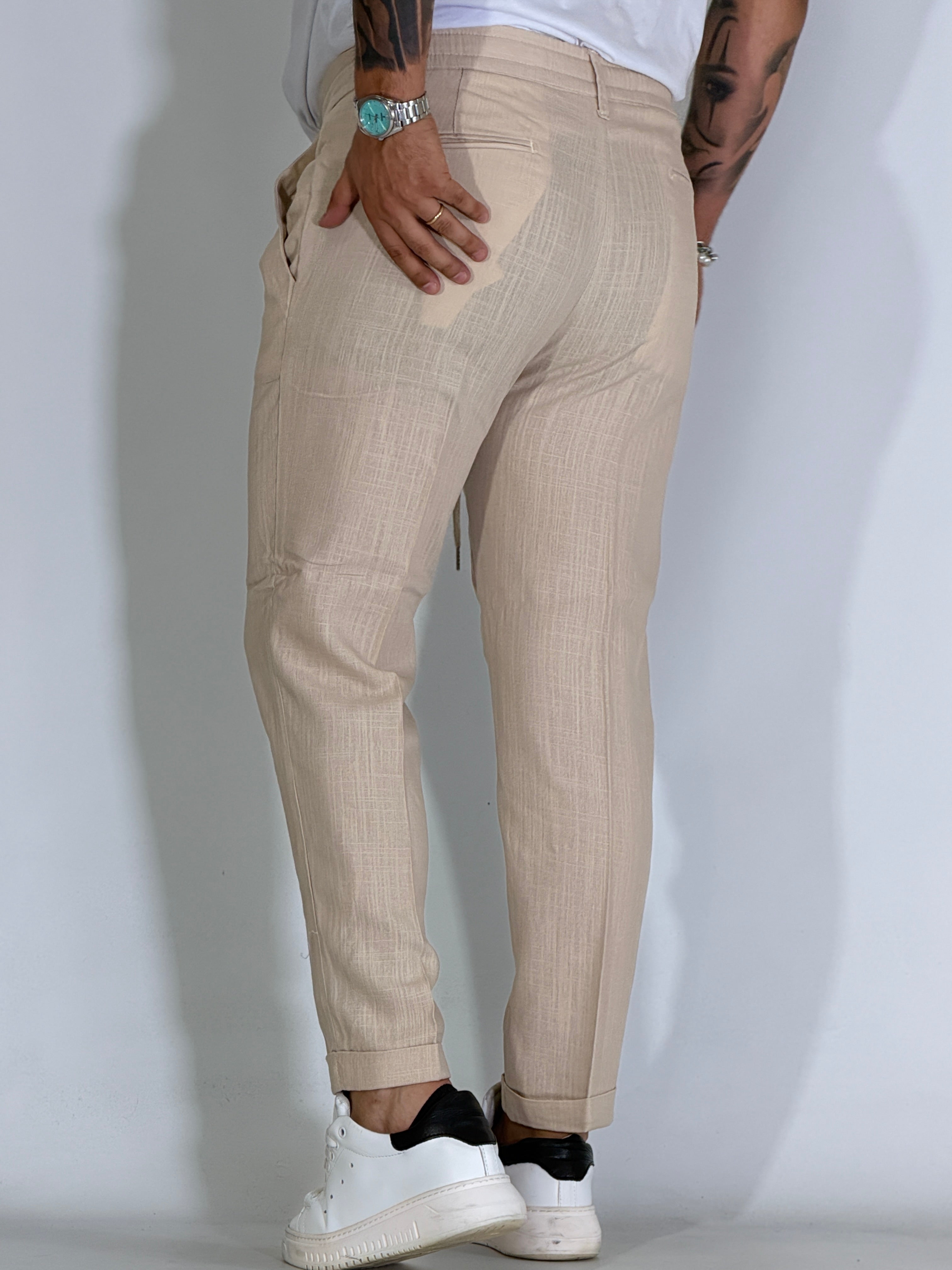 Pantalaccio misto lino beige NOISE