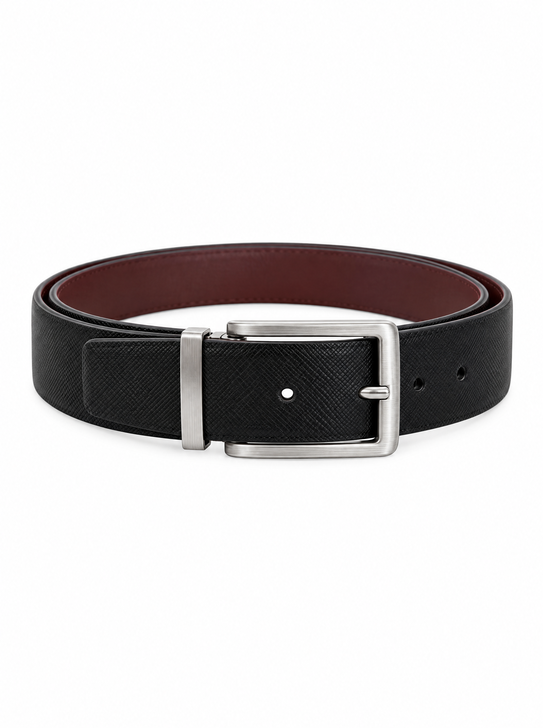 Cintura double face nera-marrone 402/35