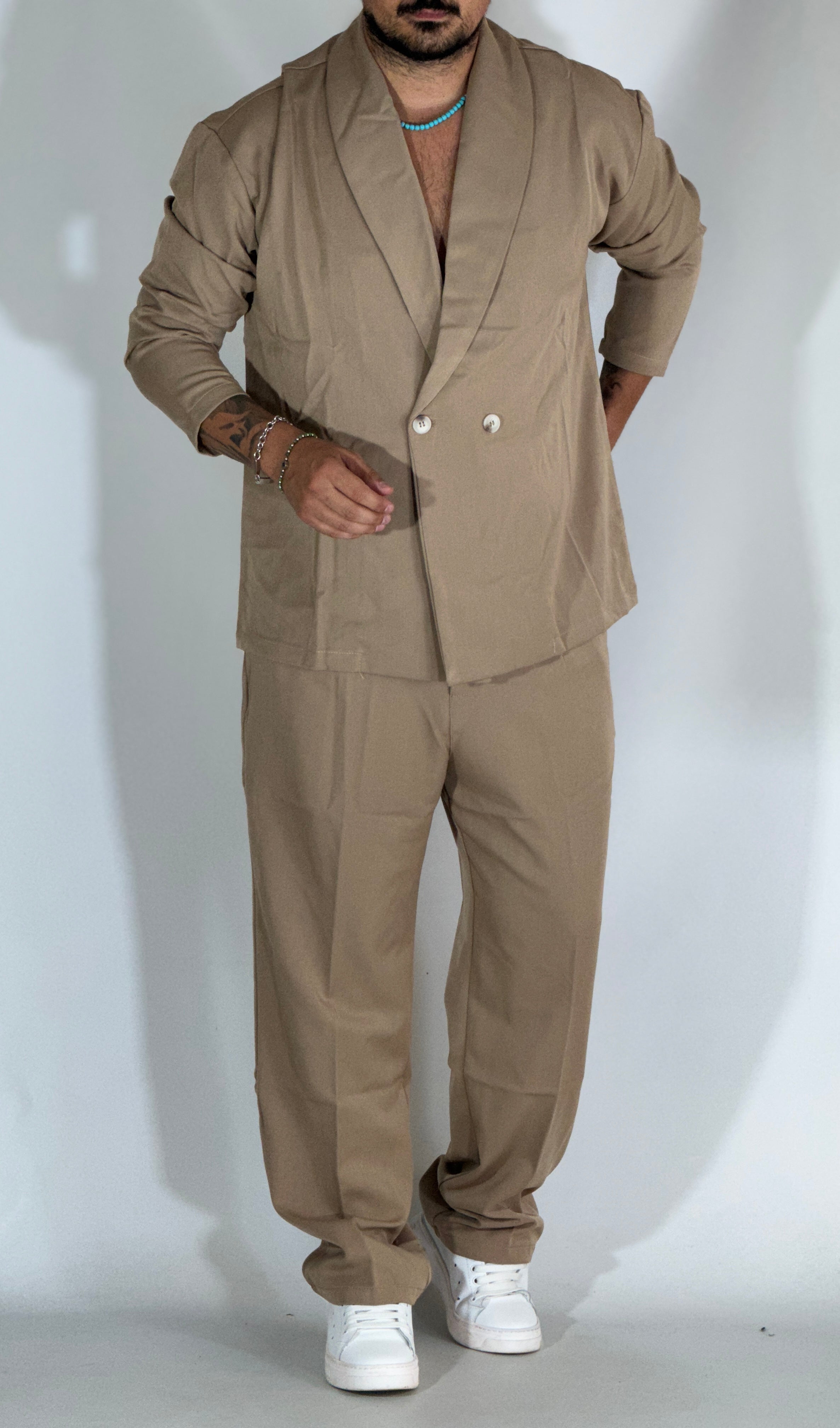 Abito palazzo doppiopetto beige AD33/334