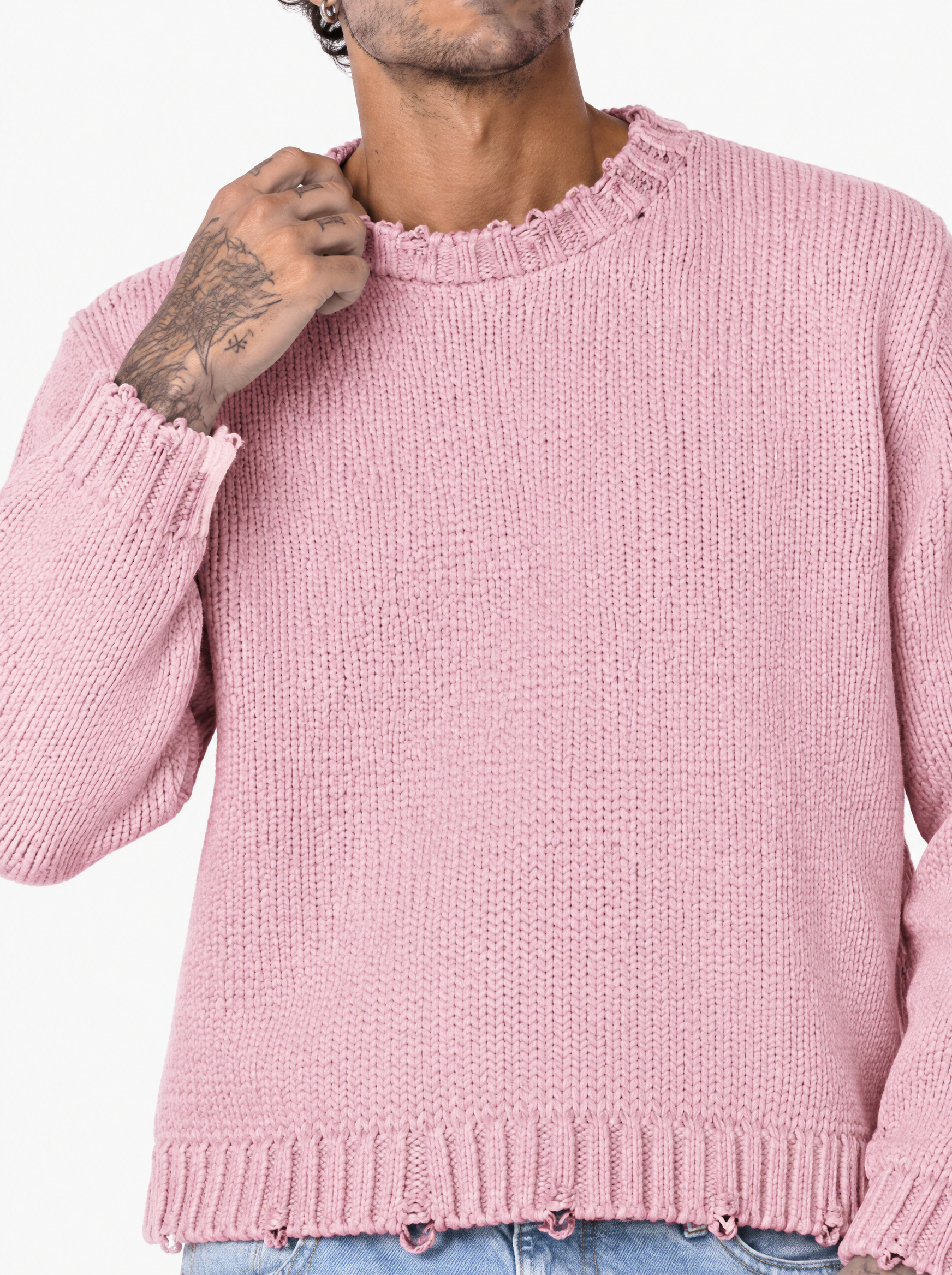 JOLLY girocollo con abrasioni rosa bubble