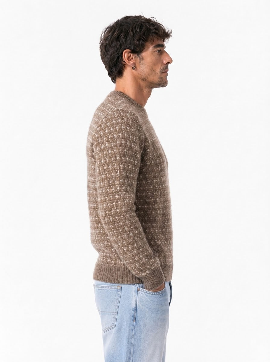 M571 maglia paricollo cammello