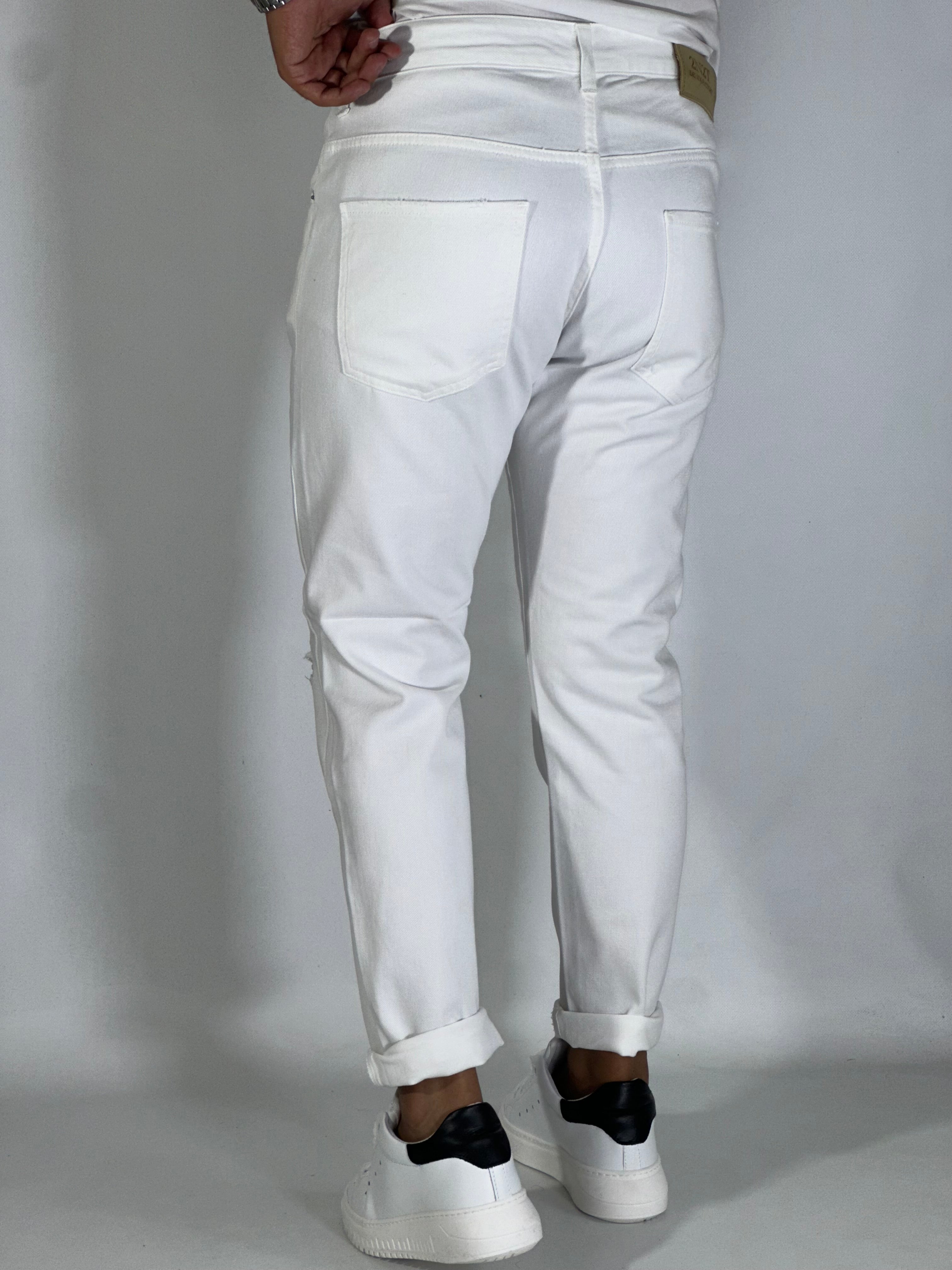 Pantalone slim fit bianco 2N2T DRILL