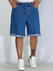 Bermuda jeans con risvolto EL DORATO