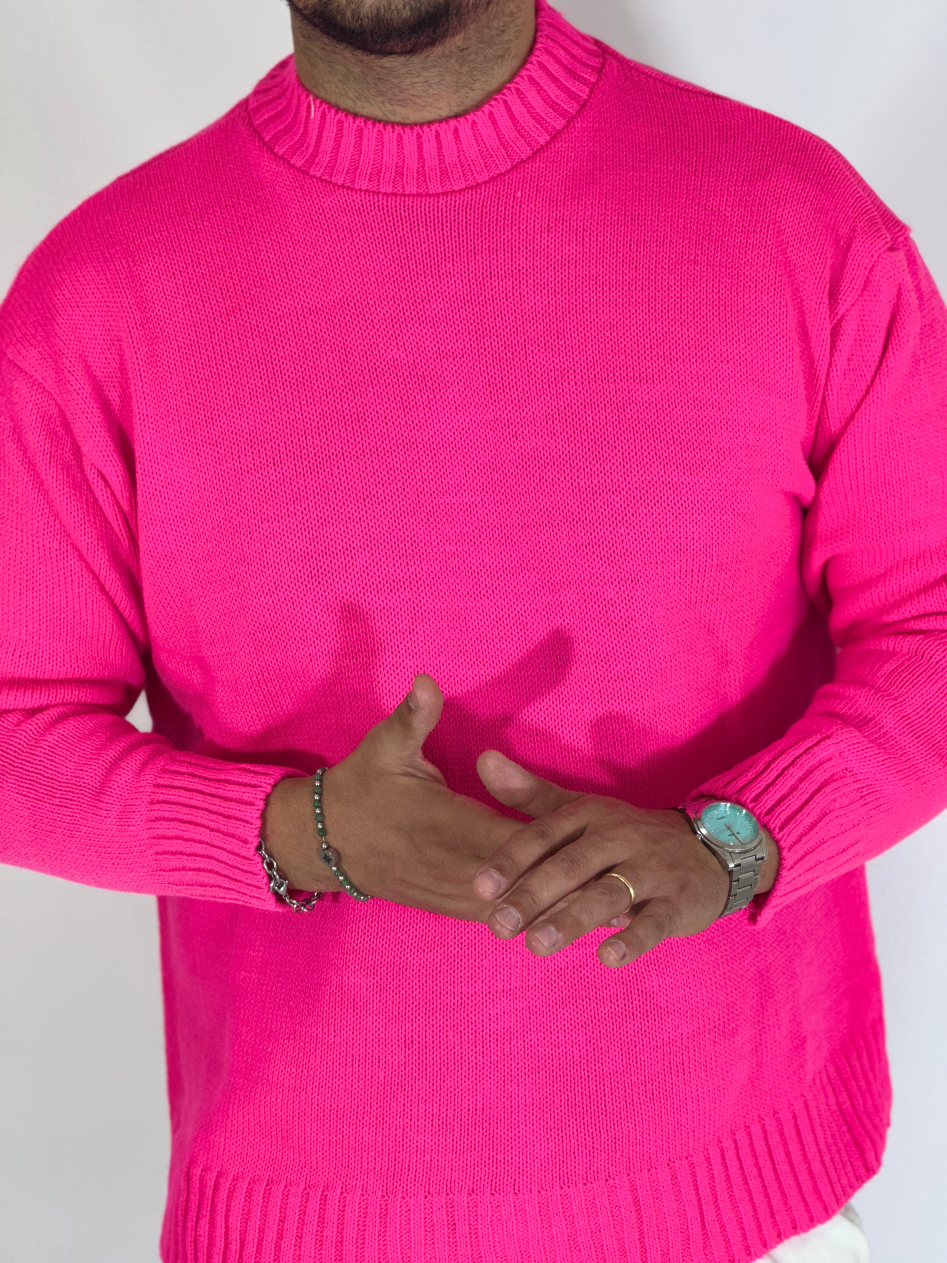 Maglione rasato bordò-fucsia AD1654