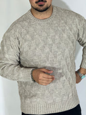 Maglia con trecce beige BK77006