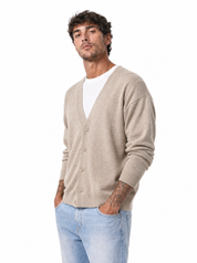 Cardigan spalla scesa beige W86022