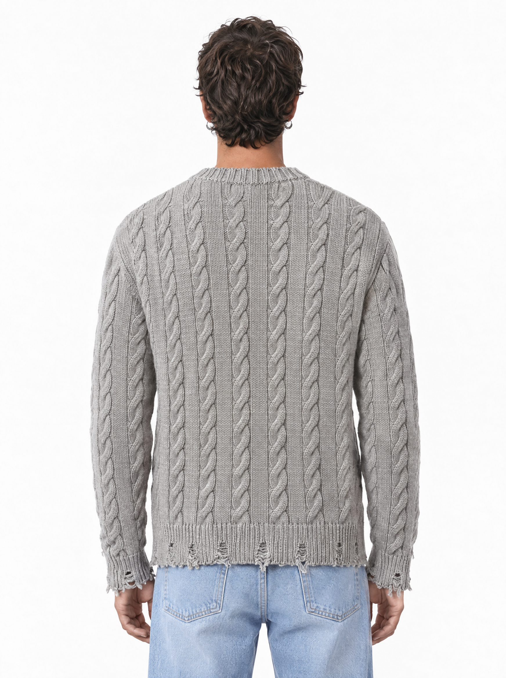 POLI BRAID Girocollo a treccia grigio
