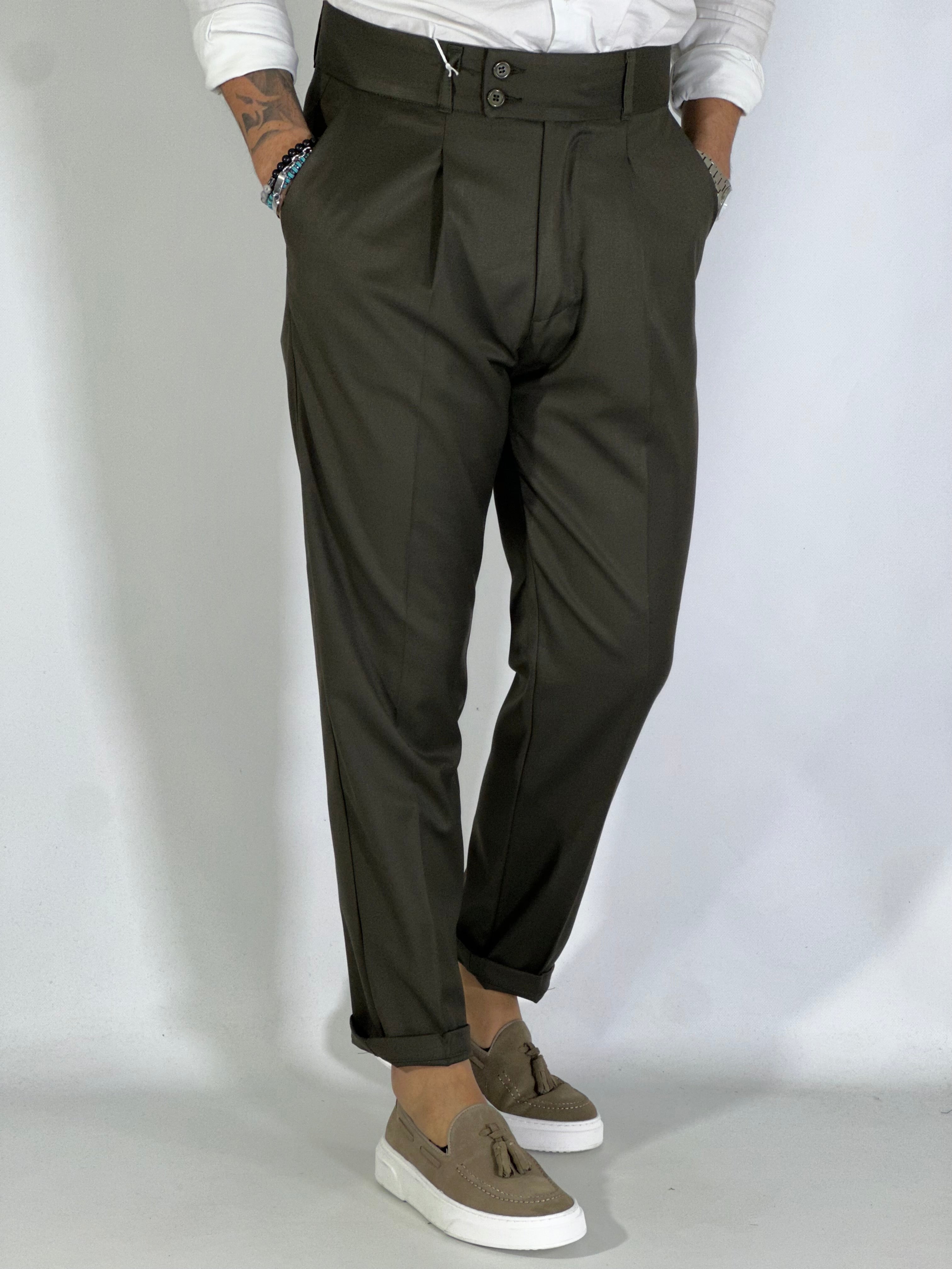 Pantalone vita alta migliaccio verde tennesse