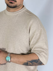 T-shirt boxi cropped beige PACIFIC