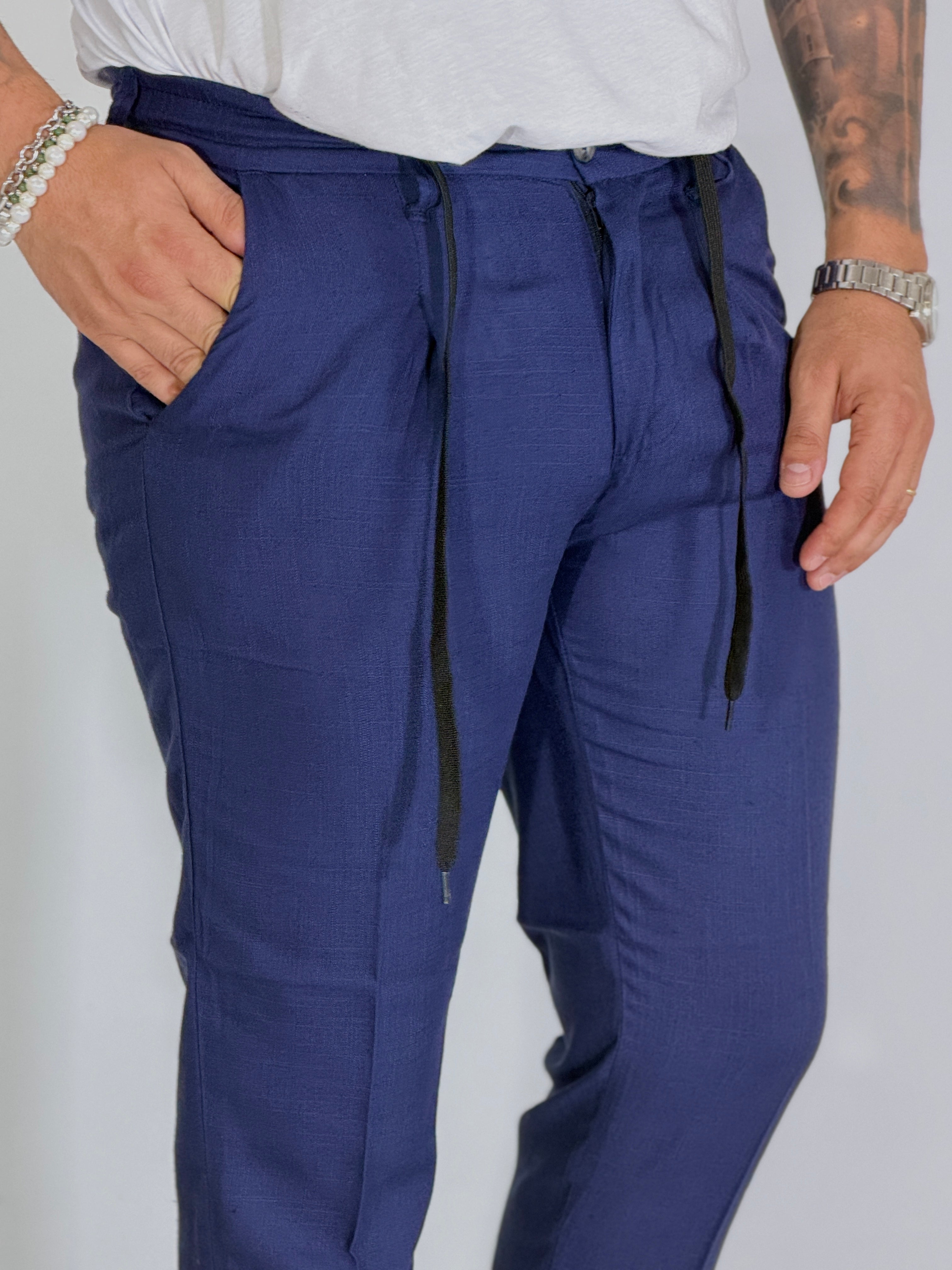Pantalaccio misto lino blu NOISE
