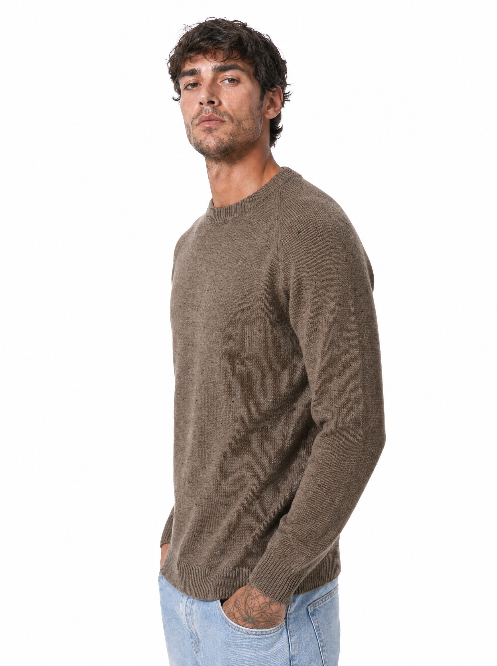 QUARTIERI Girocollo bottonato beige