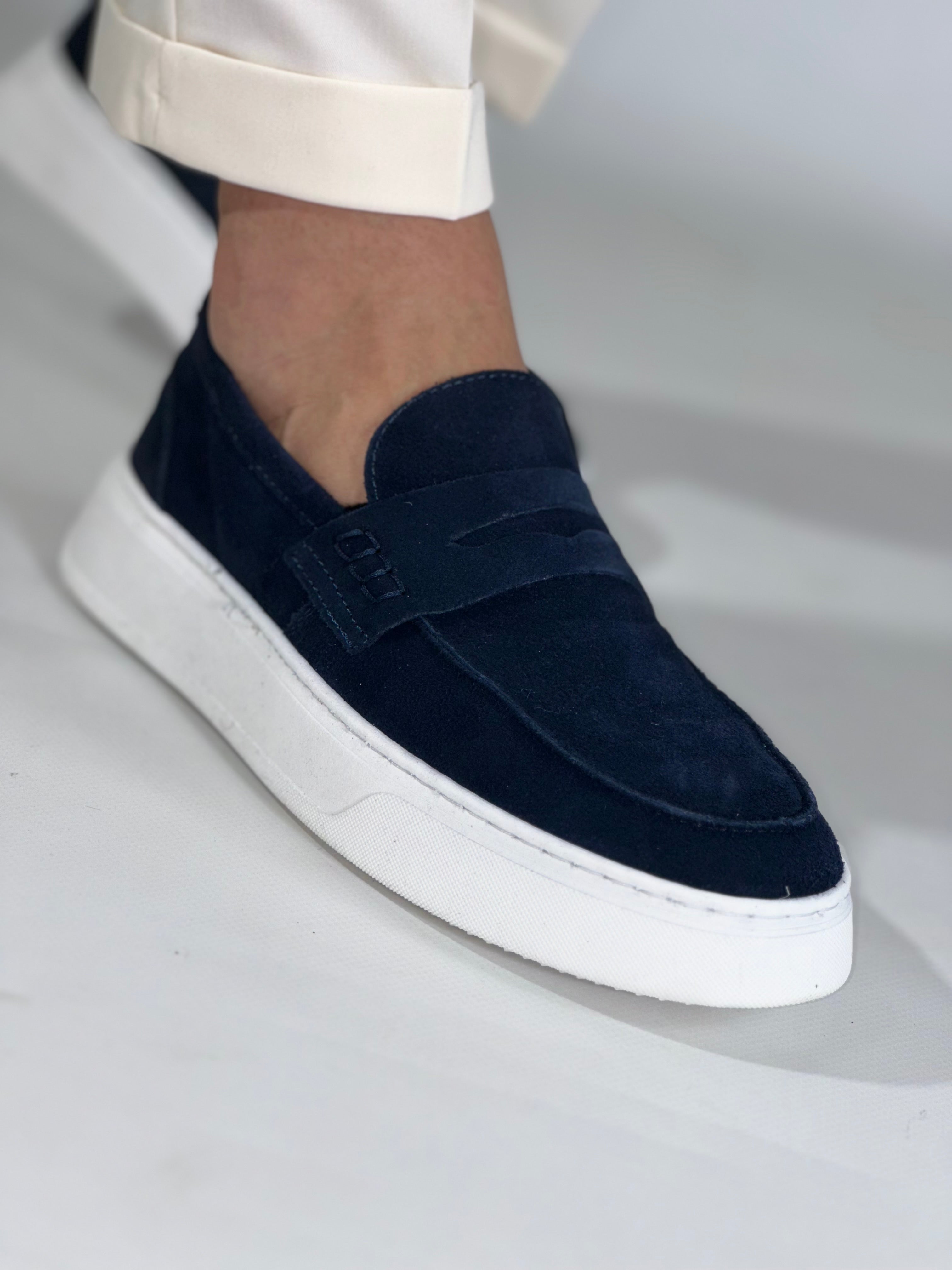 Mocassino casual camoscio BLU DR801