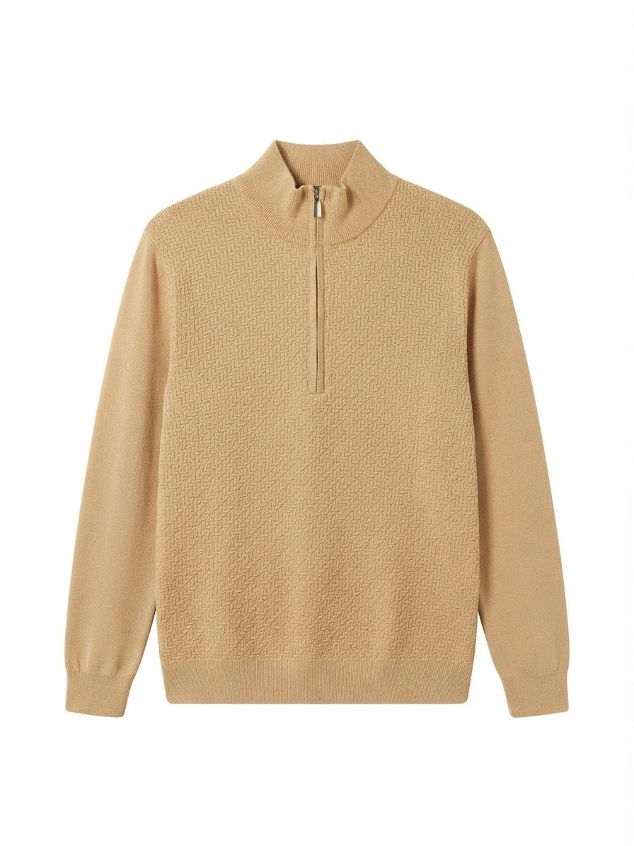 Maglia lupetto zip apricot M886