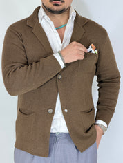 ONE · Cardigan giacca tabacco