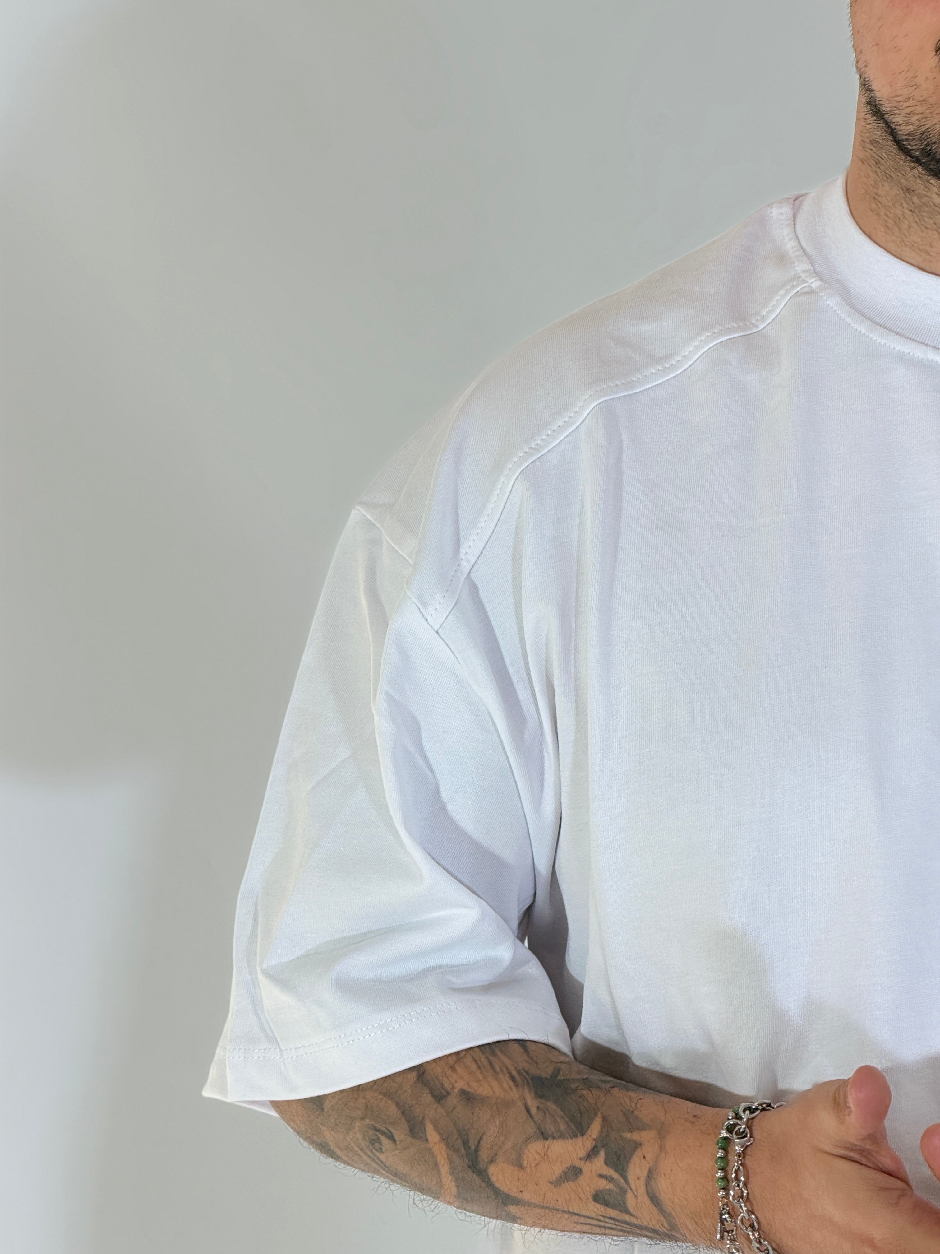 T-shirt over tre quarti bianca 6003PE