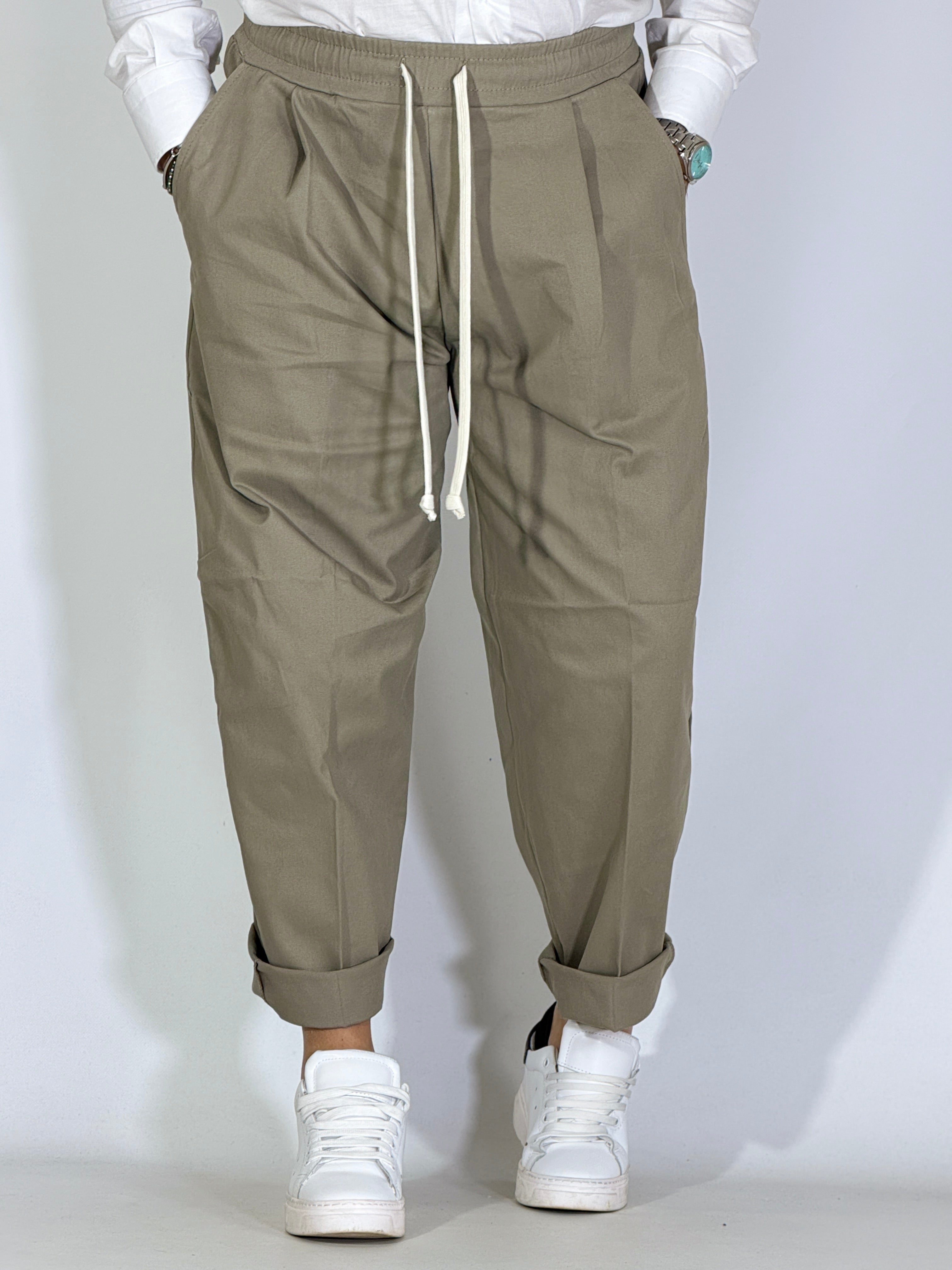 Pantalone japan tortora 018101