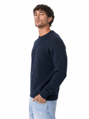 QUARTIERI Girocollo bottonato blu jeans