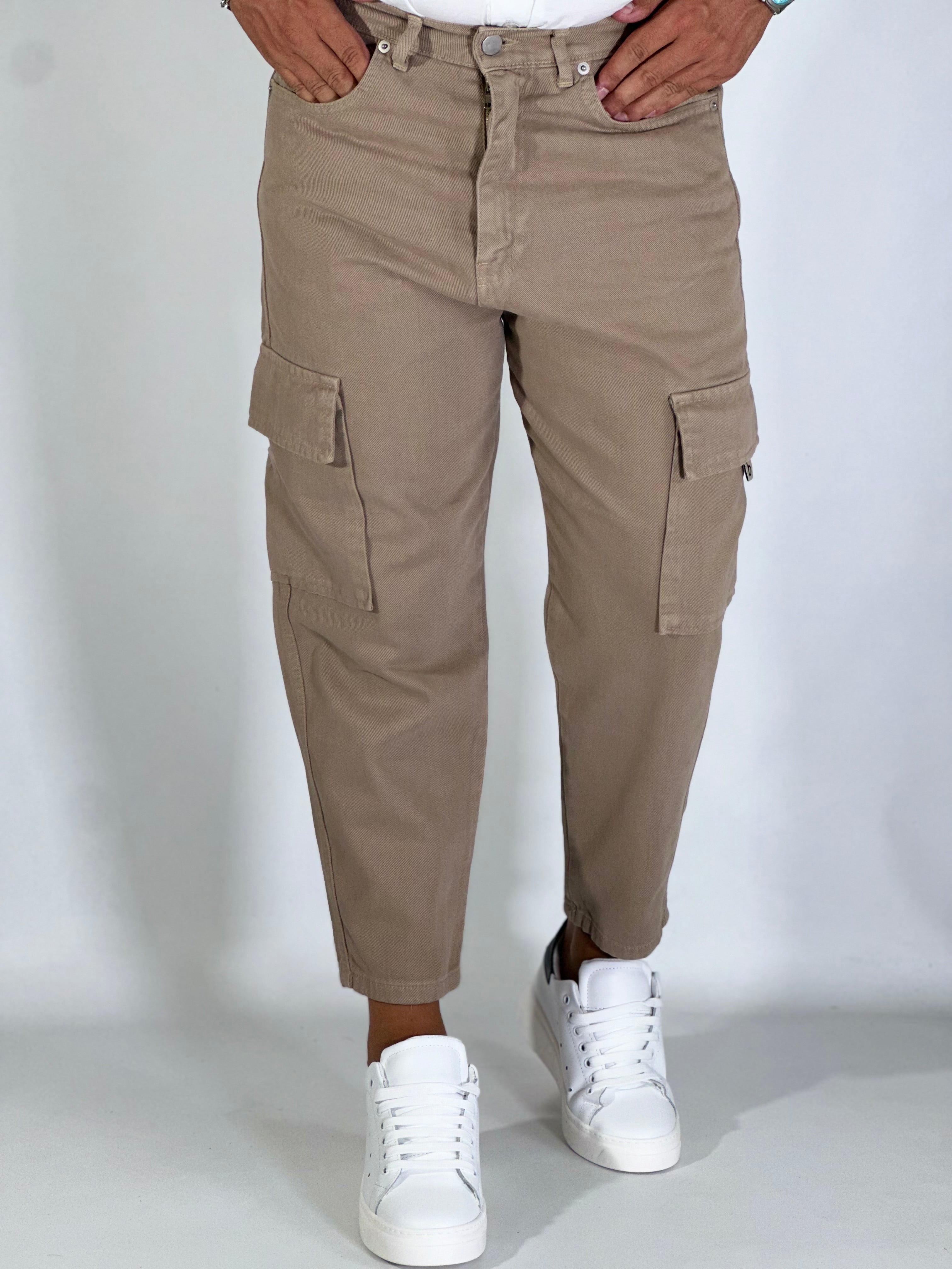 Pantalone loose fit cargo sabbia GA/1424