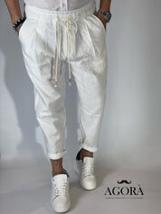 Pantalaccio in lino panna DC5000