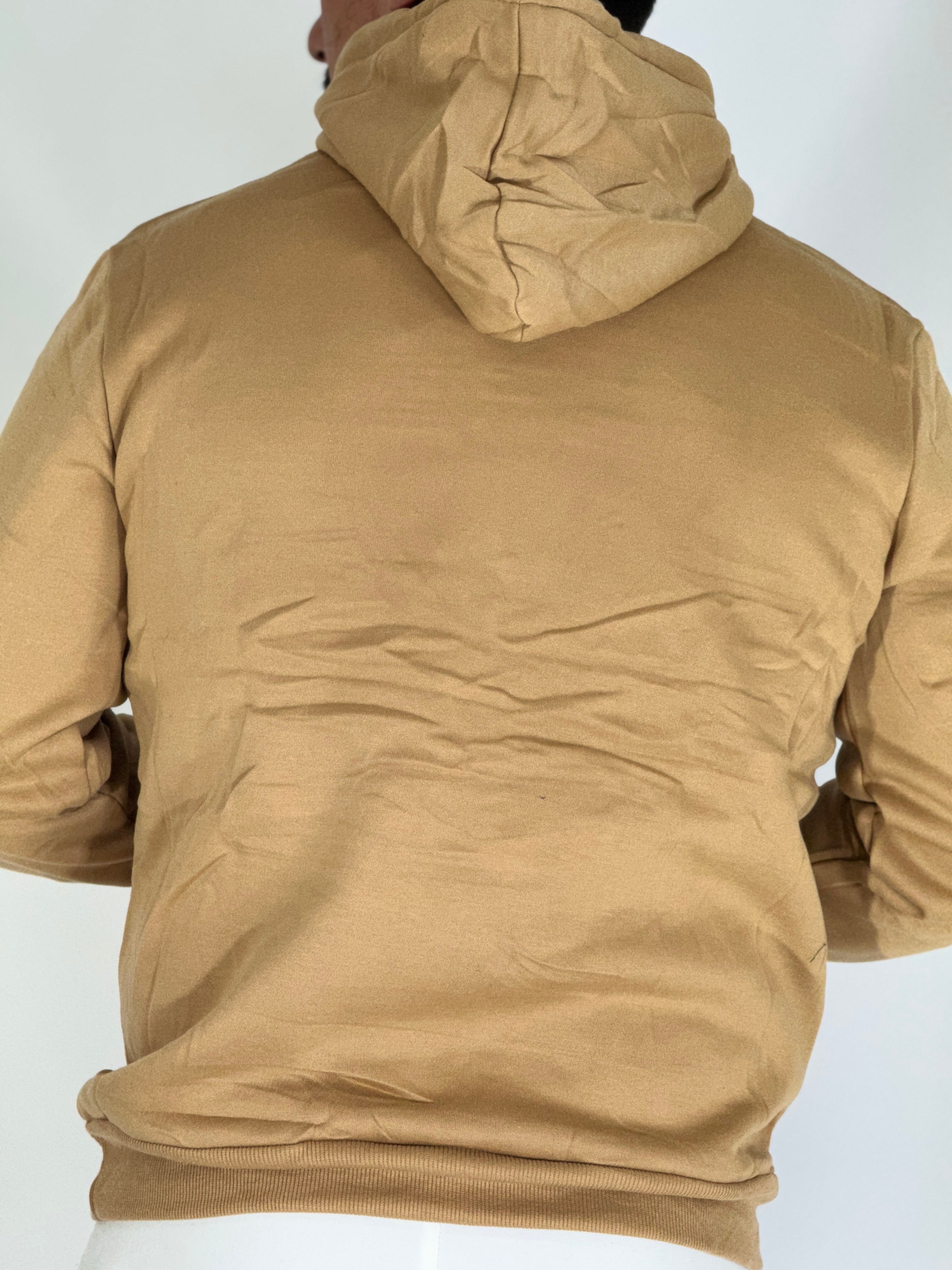 Felpa felpata con cappuccio beige LOGO B-2010
