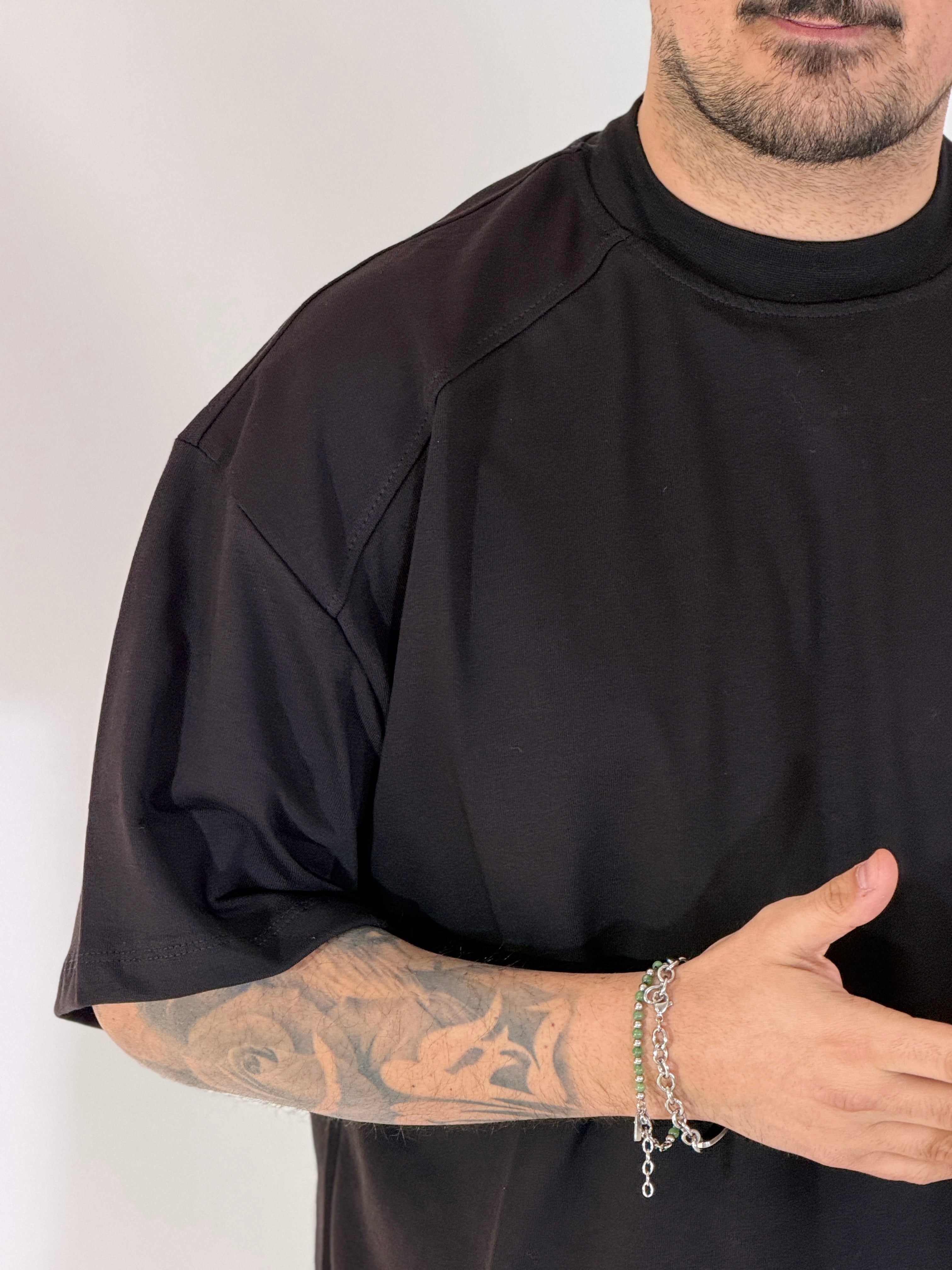 T-shirt over tre quarti nera 6003PE