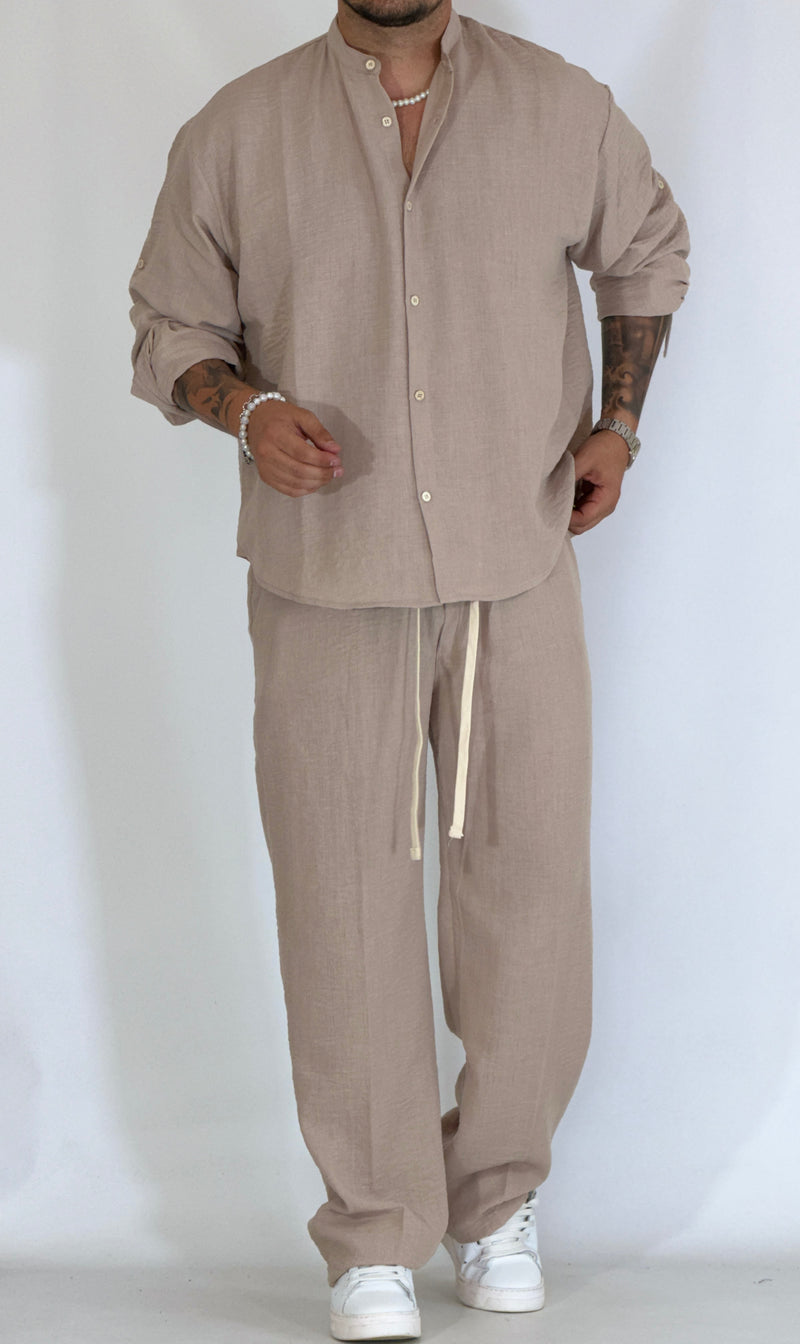 Breeze • Coordinato palazzo drappeggiato beige
