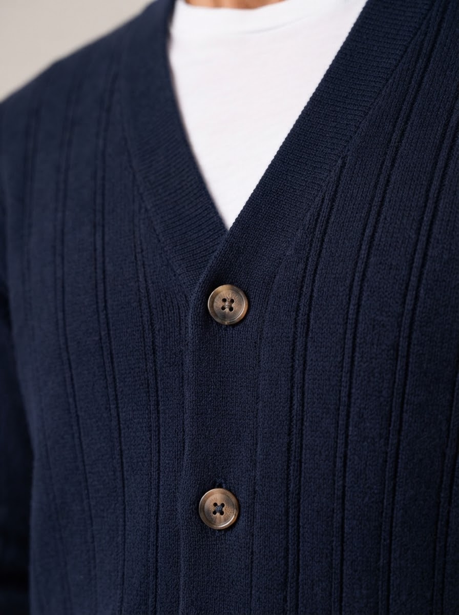 MACE Cardigan sciallato blu scuro