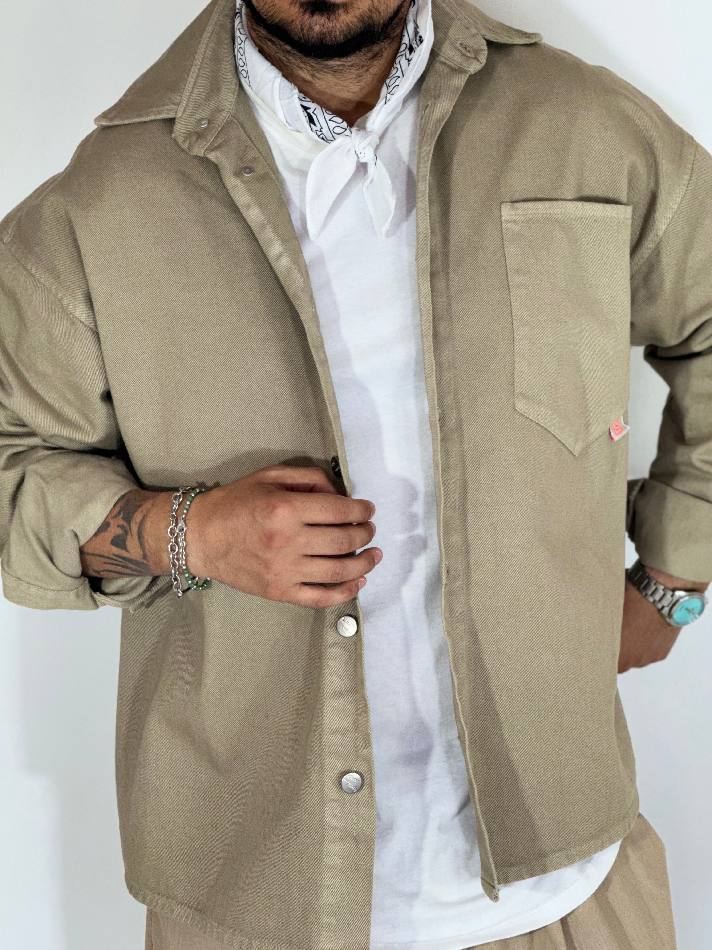 Camicione over beige MANHATTAN