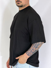 T-shirt a coste nera HERMANO