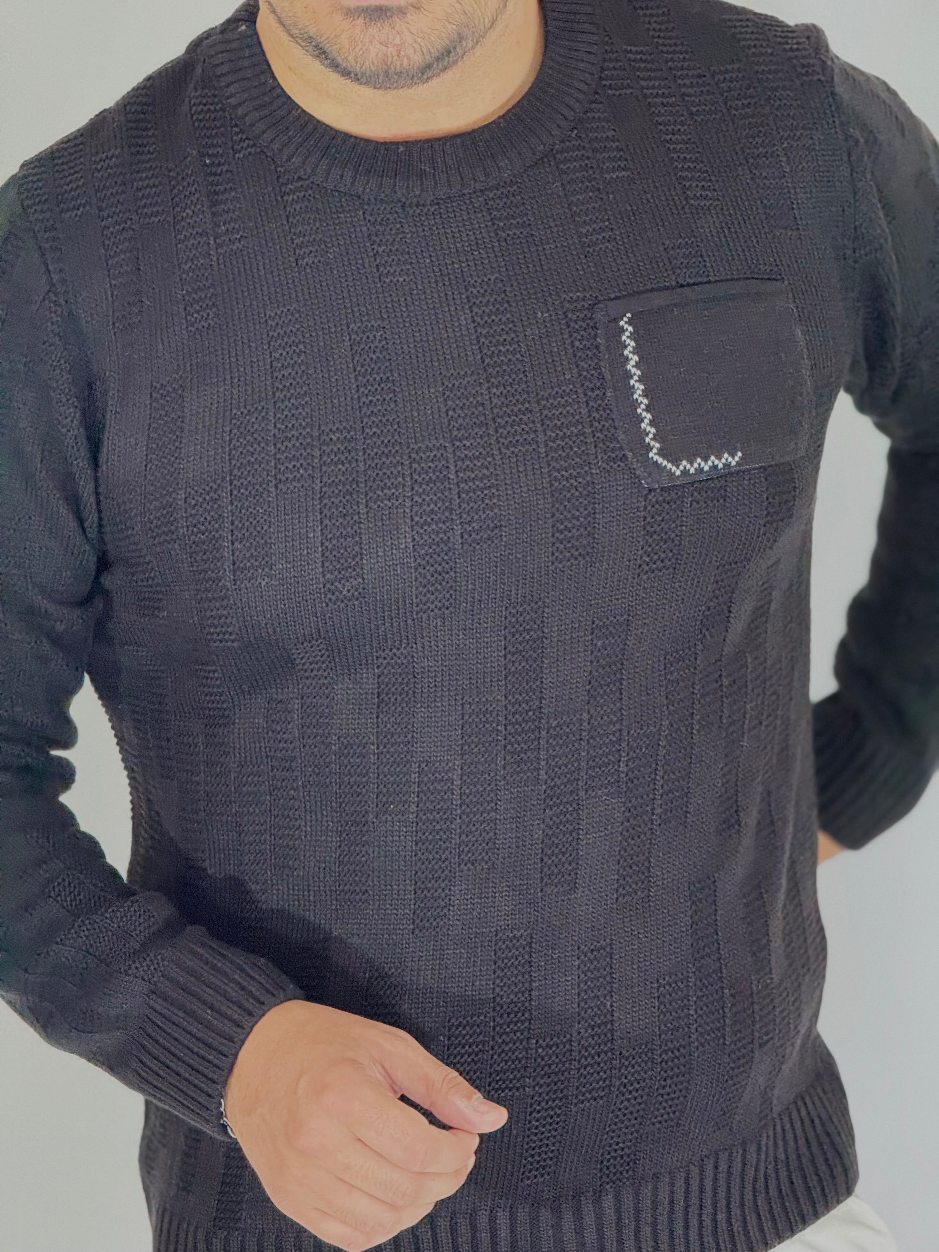 Girocollo toppa ricamato nero BPK2510