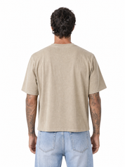 STEPHEN T-Shirt cropped manica a tre quarti avorio