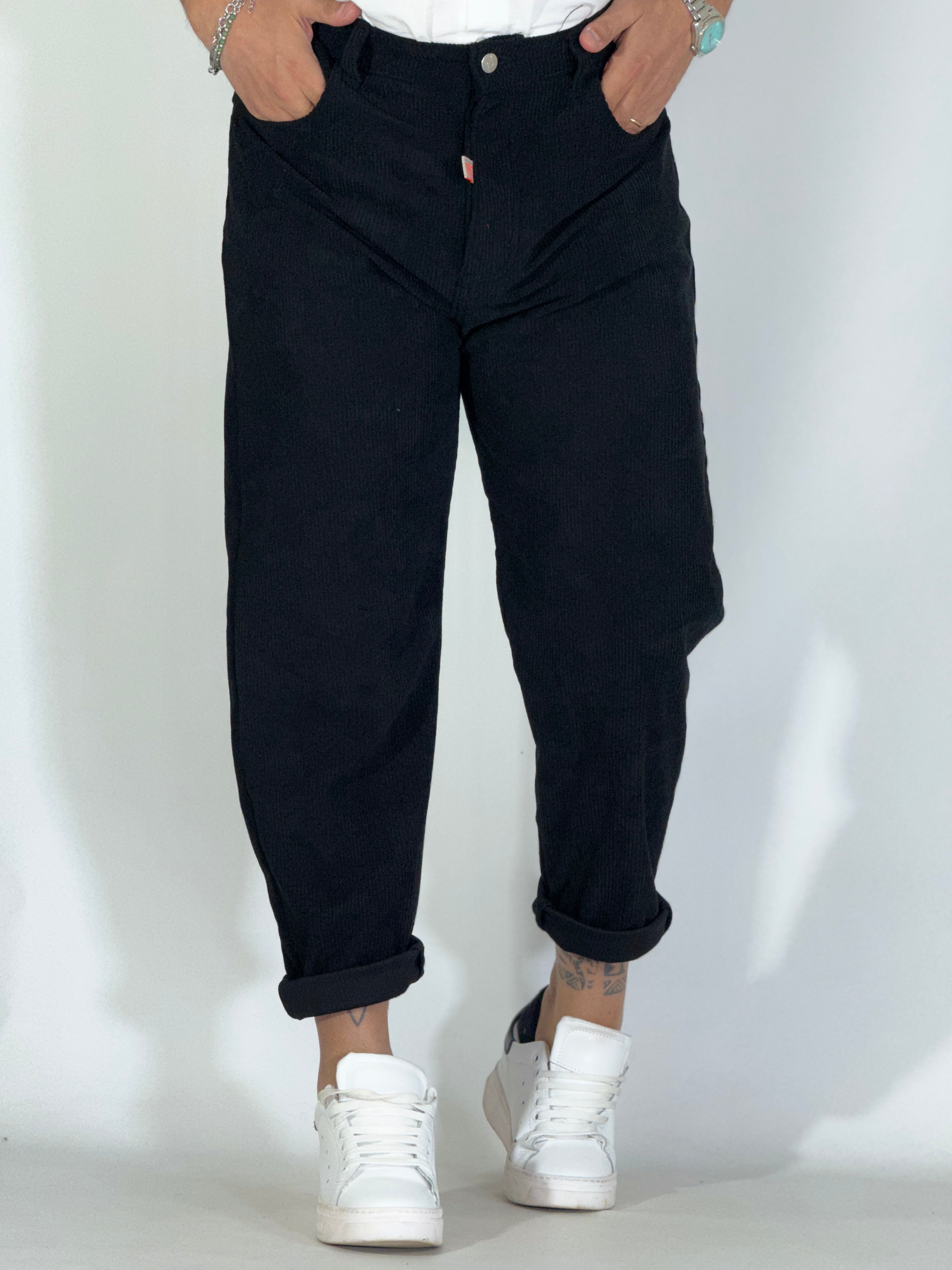 Pantalone velluto nero JAPAN