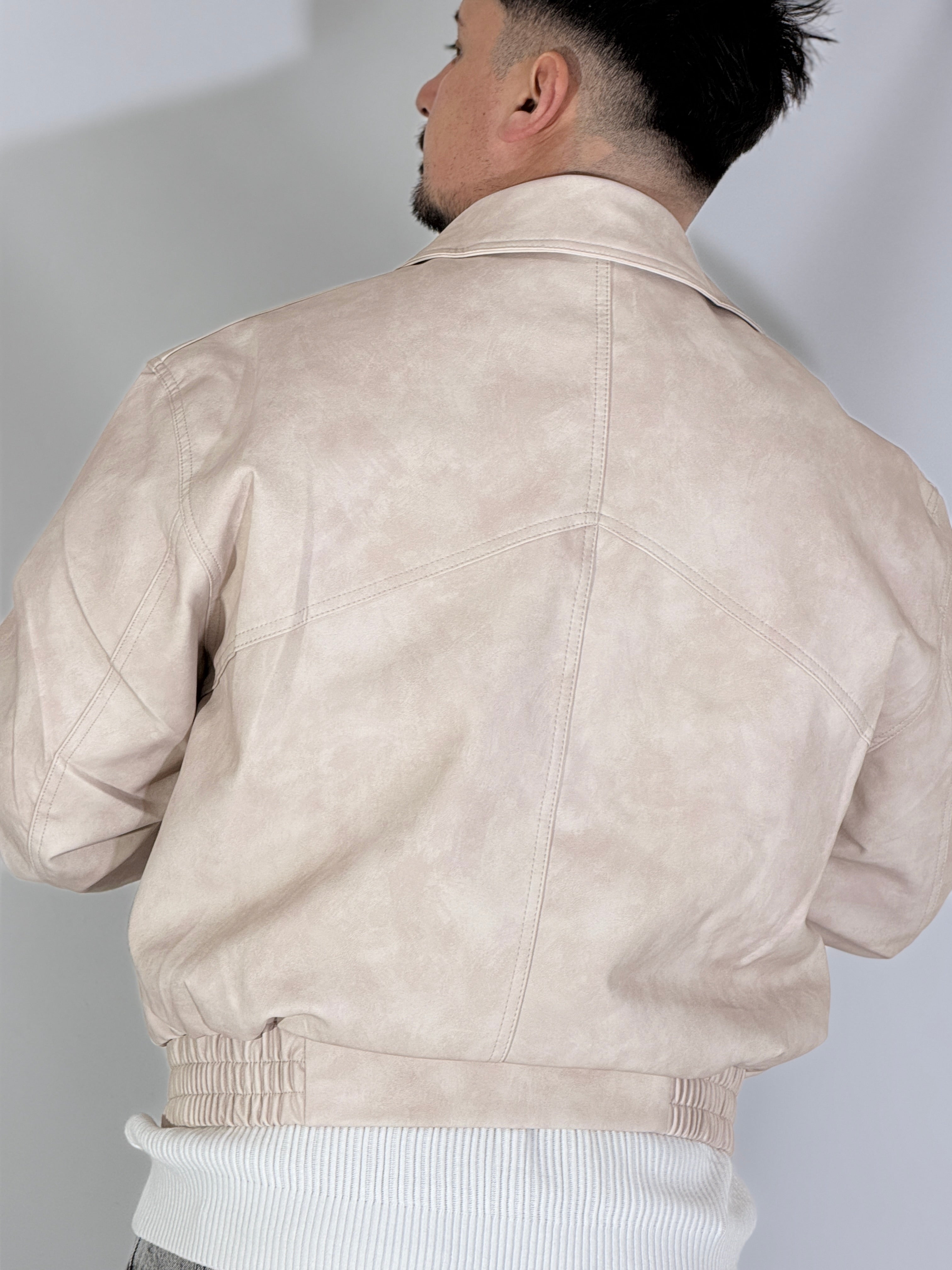 Giubbino eco-pelle panna XH8923