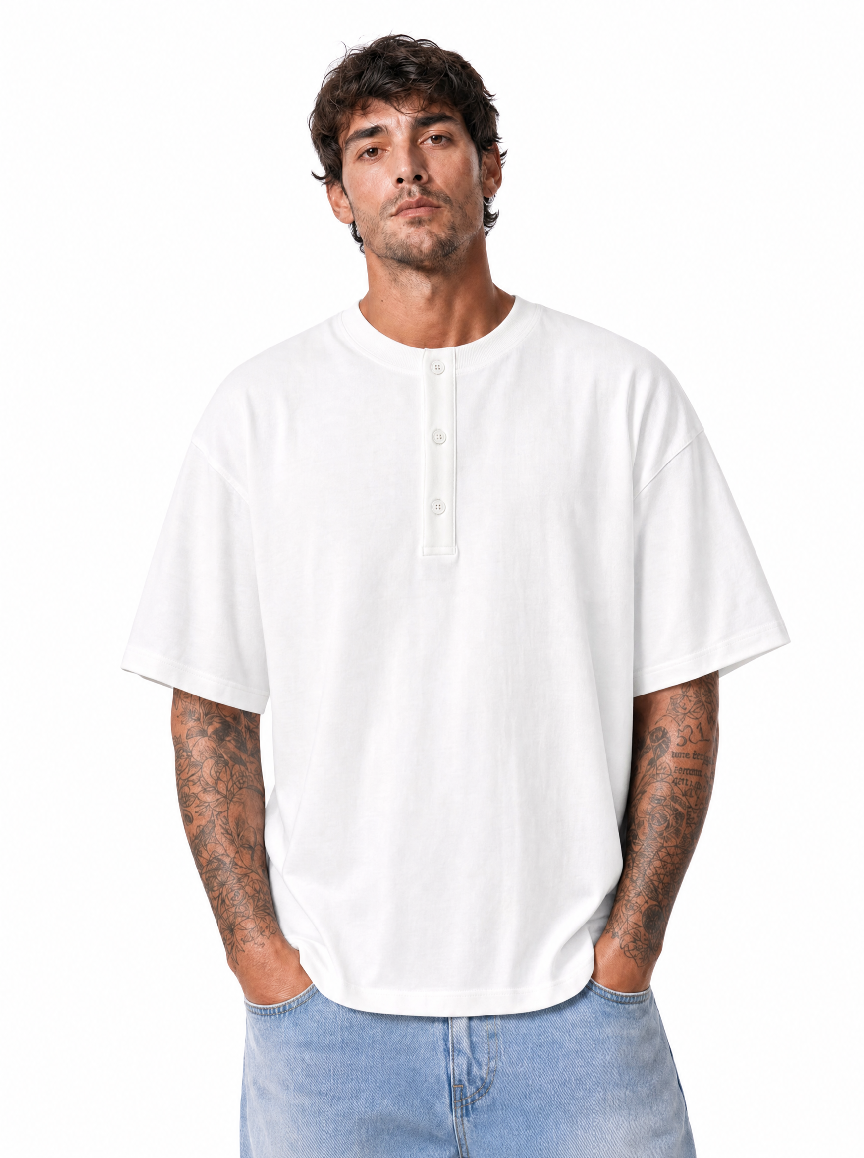 NOTORIUS t-shirt serafino panna
