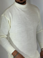 Alpha · Maglione rasato bianco