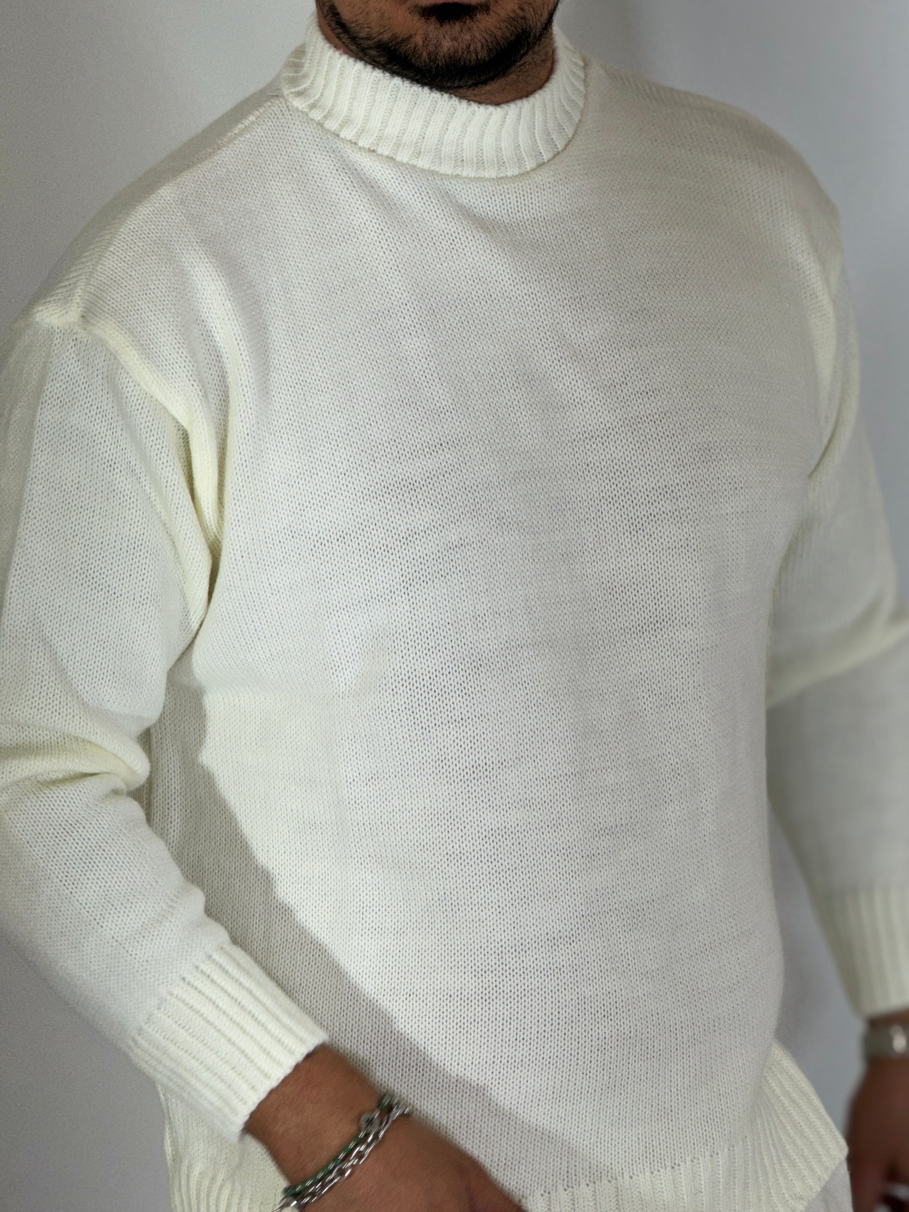 Maglione rasato bianco AD1654