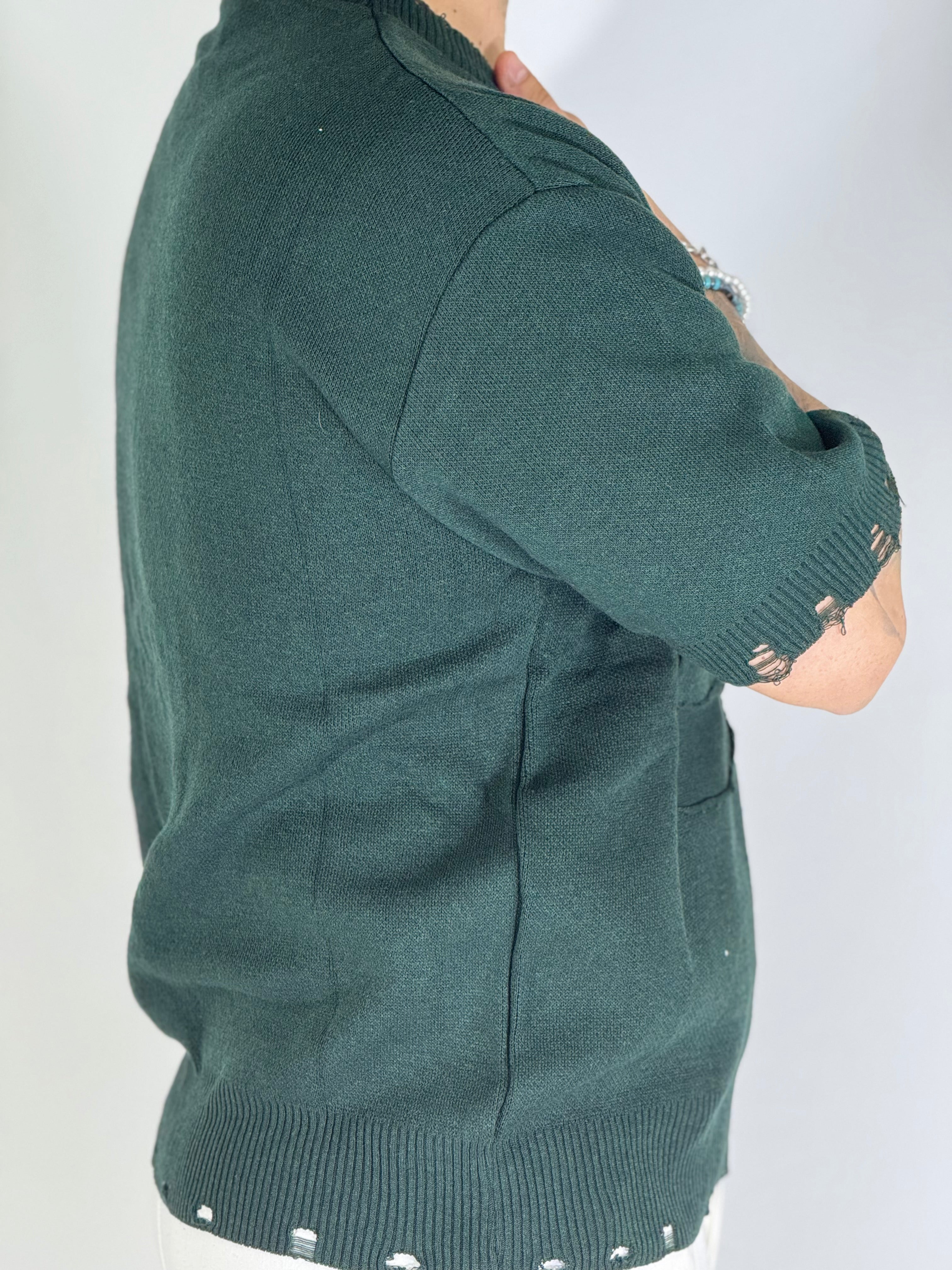 T-shirt 08 over sfrangiata verde Z654
