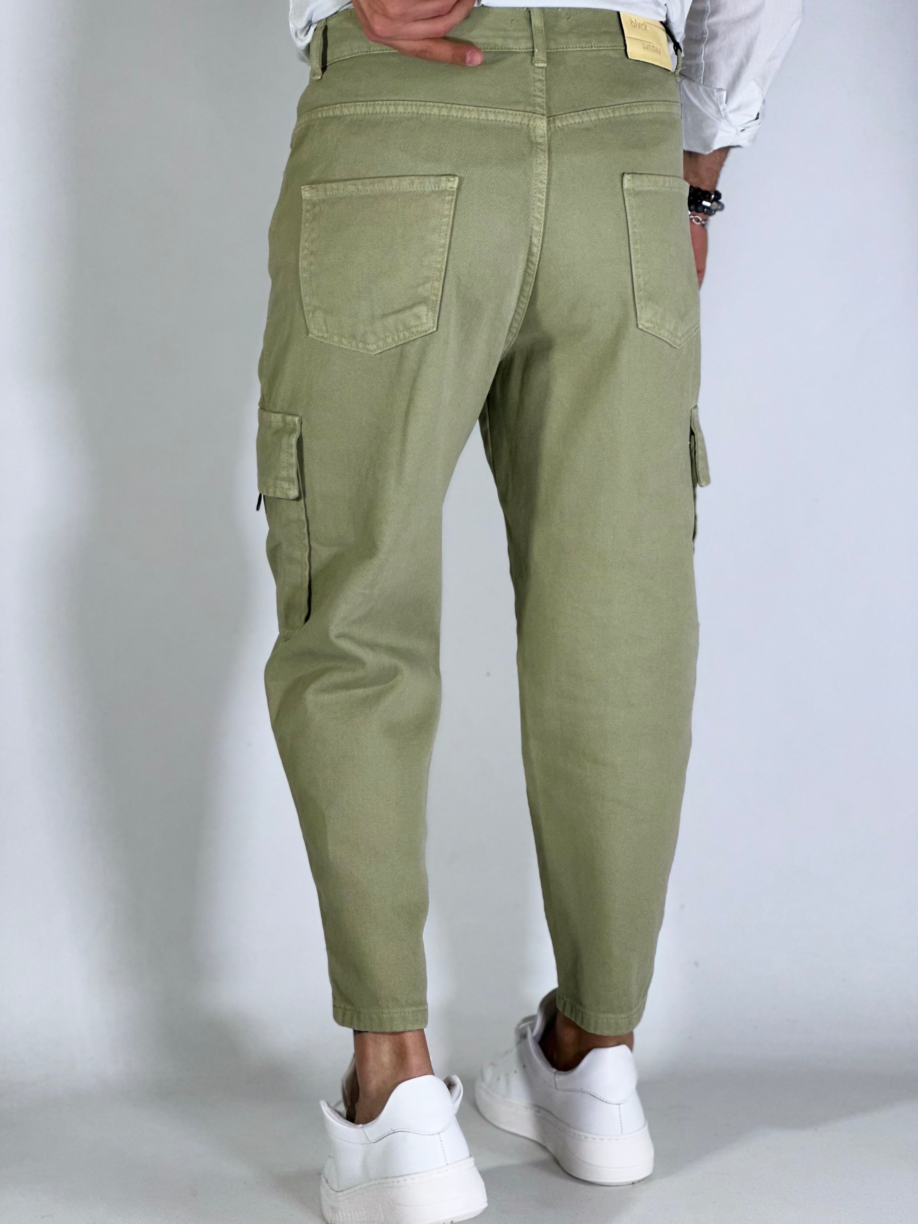 Pantalone loose fit cargo verde GA/0424