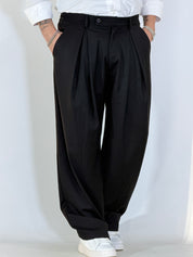 Pantalone maxi pinces nero UM887