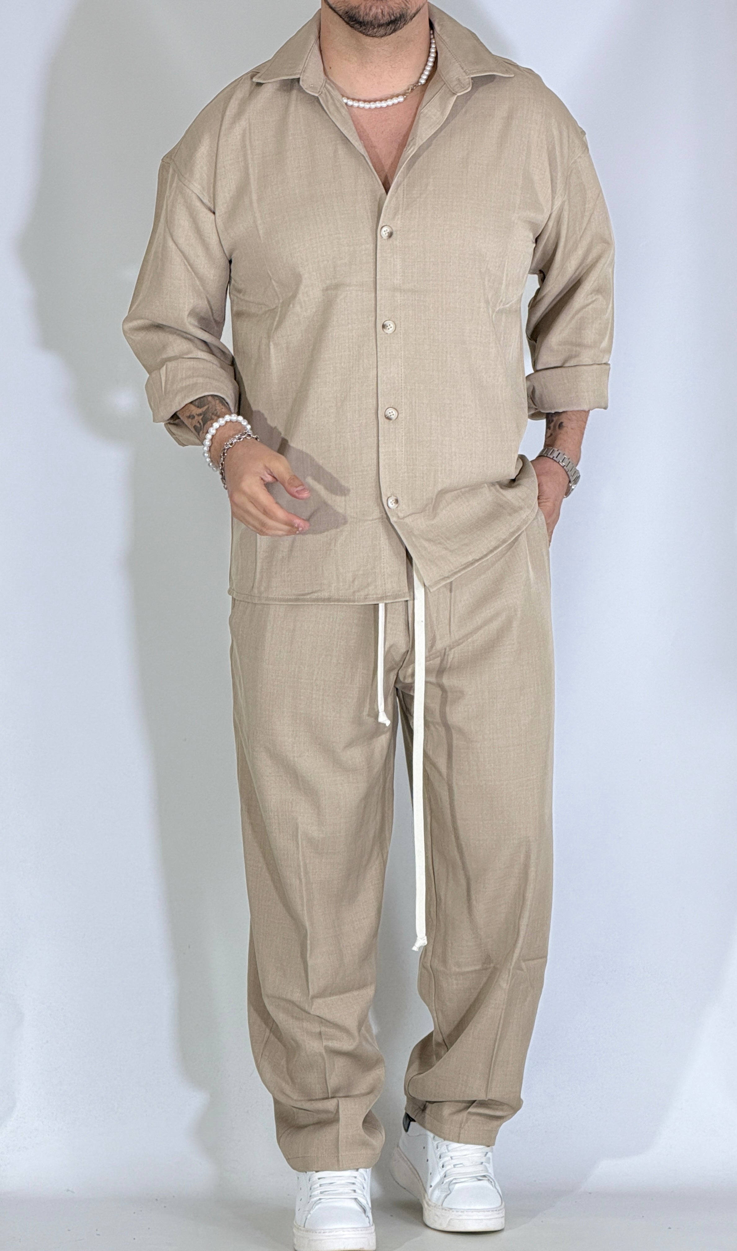 Coordinato fondo ampio beige FMT6445