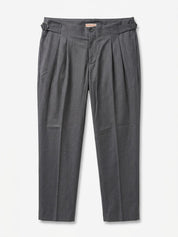 PONCHO Pantalone vita alta con fibbie grigio