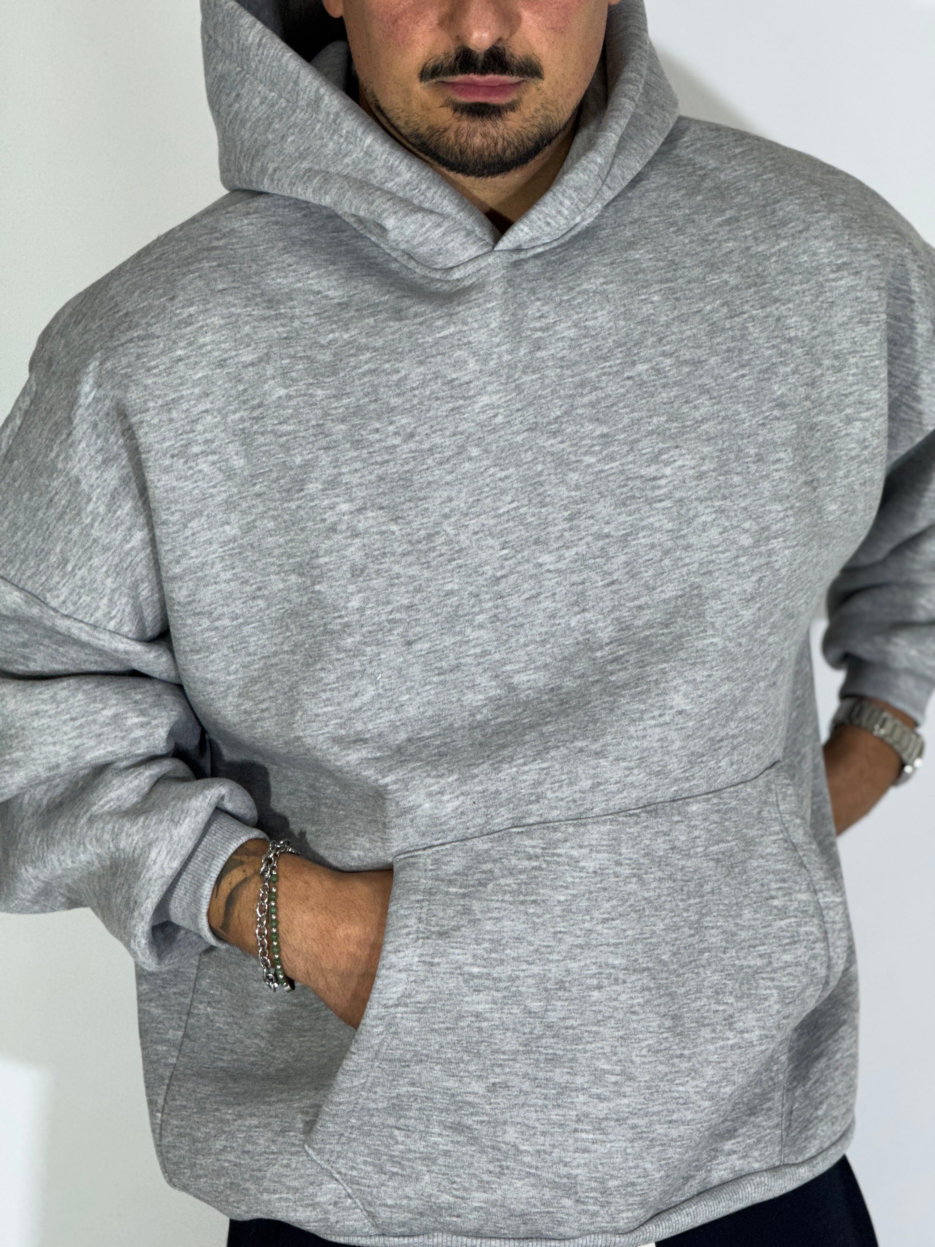 Felpa boxy grigio AD2065
