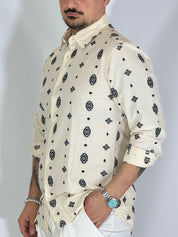 Camicia collo ricamata nera MYLIFE