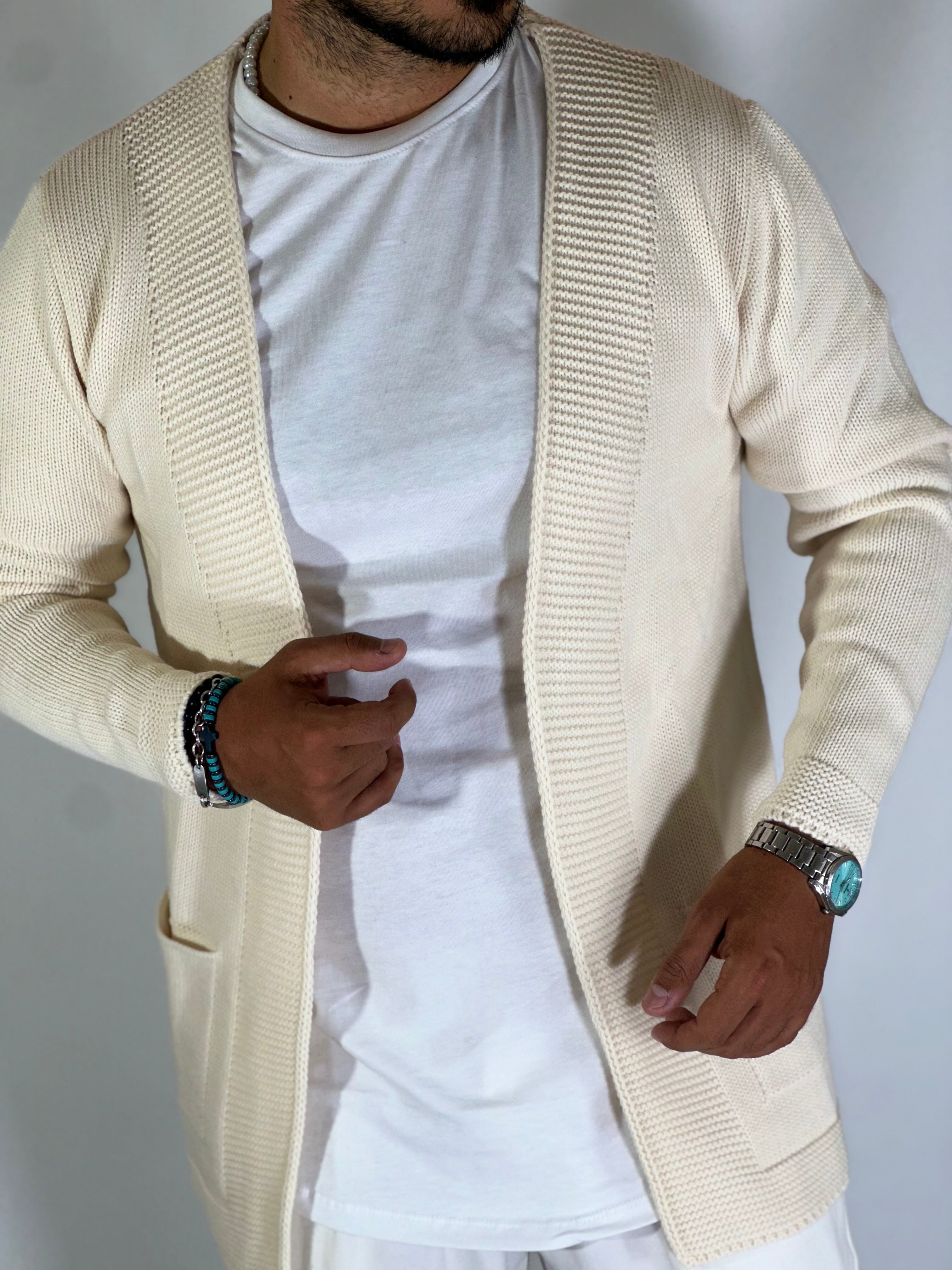 Cardigan aperto crema BK7730224