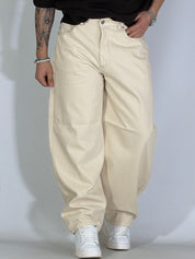 Jeans balloon sabbia IVORY