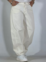Pantalone panna balloon cotone