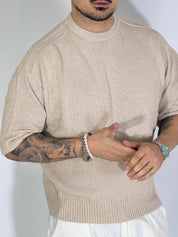 T-shirt boxi cropped beige PACIFIC