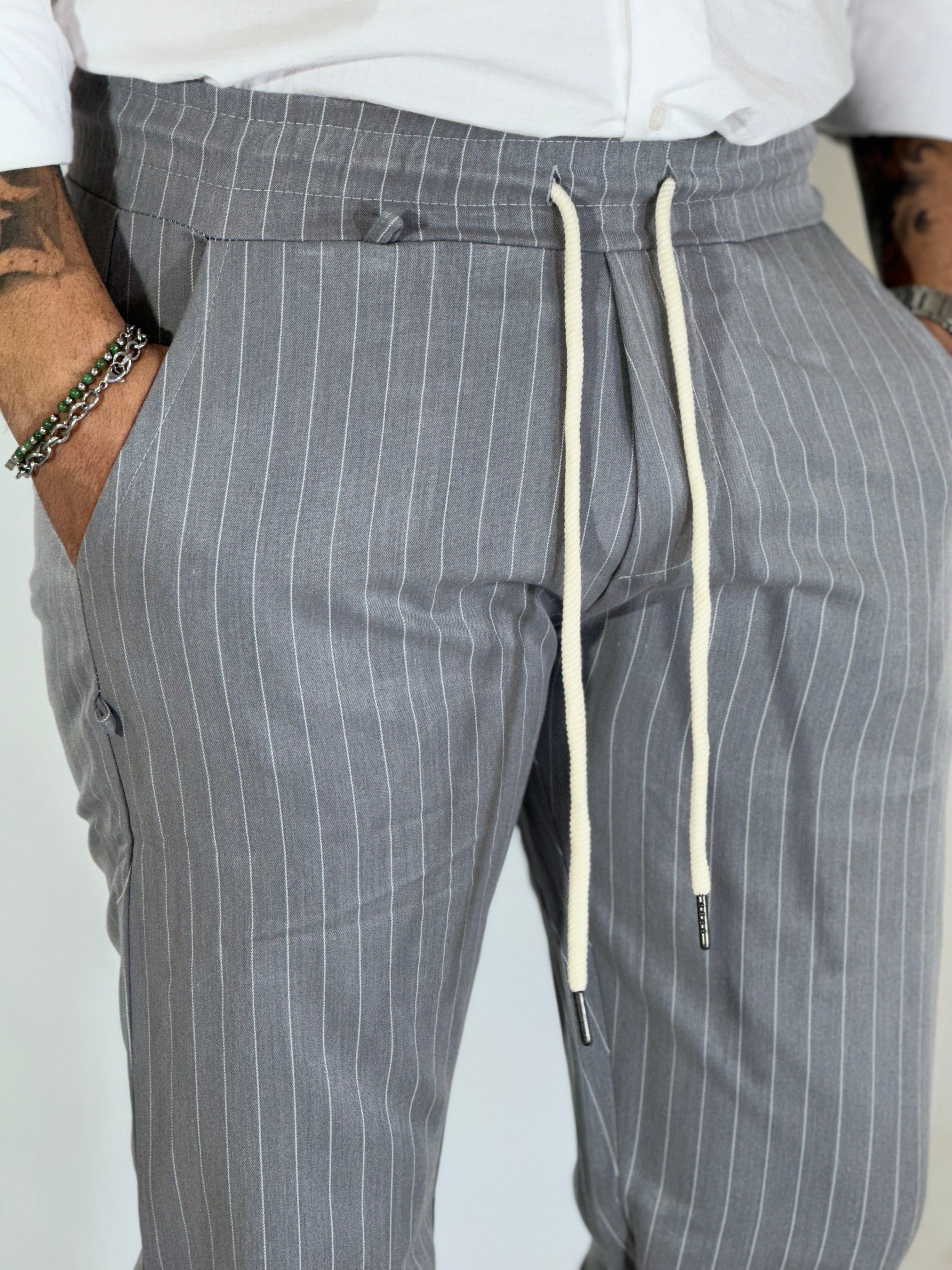 Pantalaccio gessato grigio L500