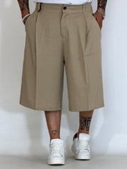 Bermudone con pinces beige OSAKA