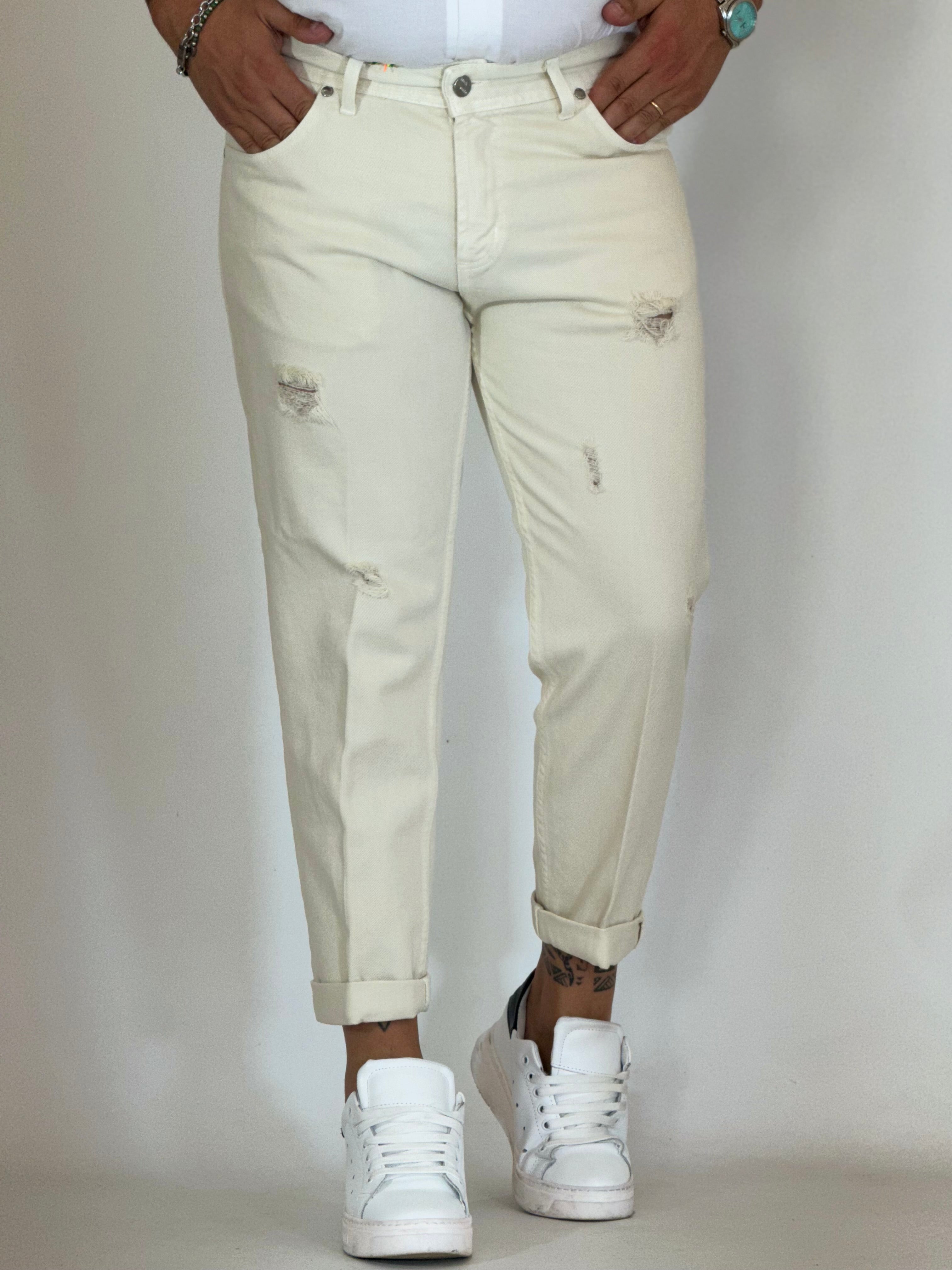 Pantalone loose fit burro 6227